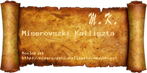 Miserovszki Kalliszta névjegykártya